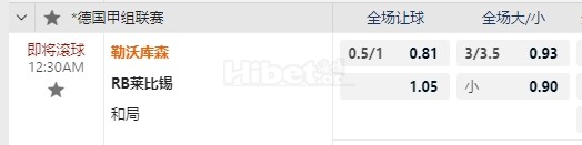 德甲 09/01 00:30  勒沃库森  -  莱比锡红牛